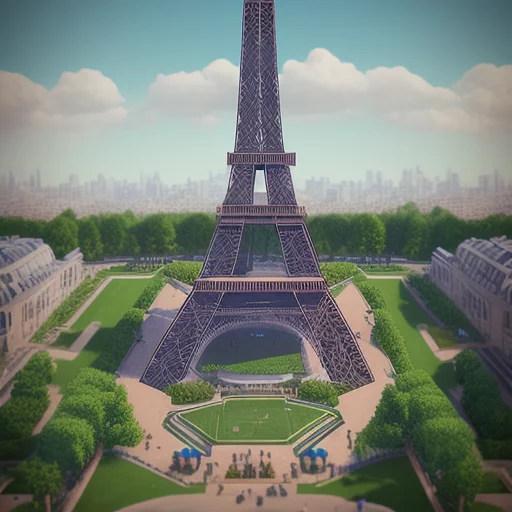 4520629639-this is Long shot, a Eiffel Tower in the yard, art station.webp